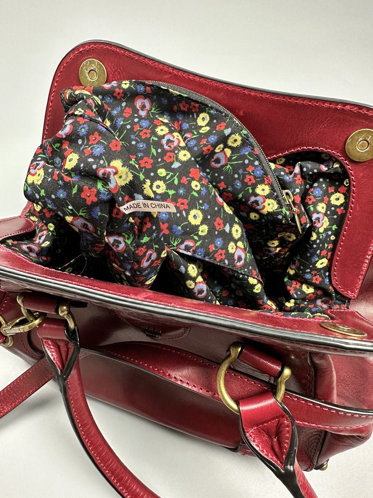 Anna Sui × Genuine Leather ❤️Rare❤️Chrome Hearts Inspired Anna Sui Red Cherry Leather Bag Size ONE SIZE - 20 Thumbnail