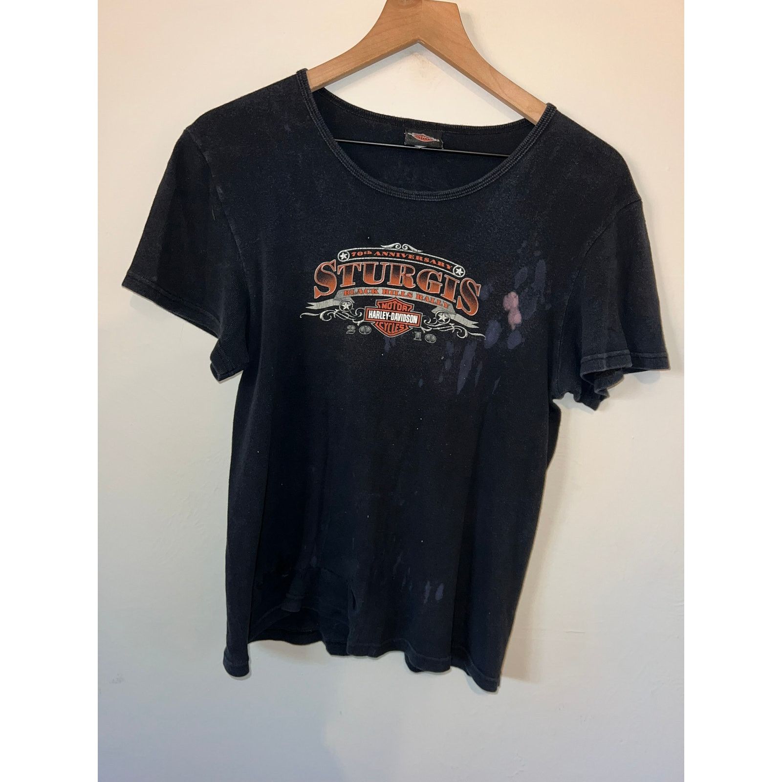 Harley Davidson Womens Harley Davidson Top Sturgis Hills Thrashed Stained L Size L / US 10 / IT 46 - 8 Thumbnail