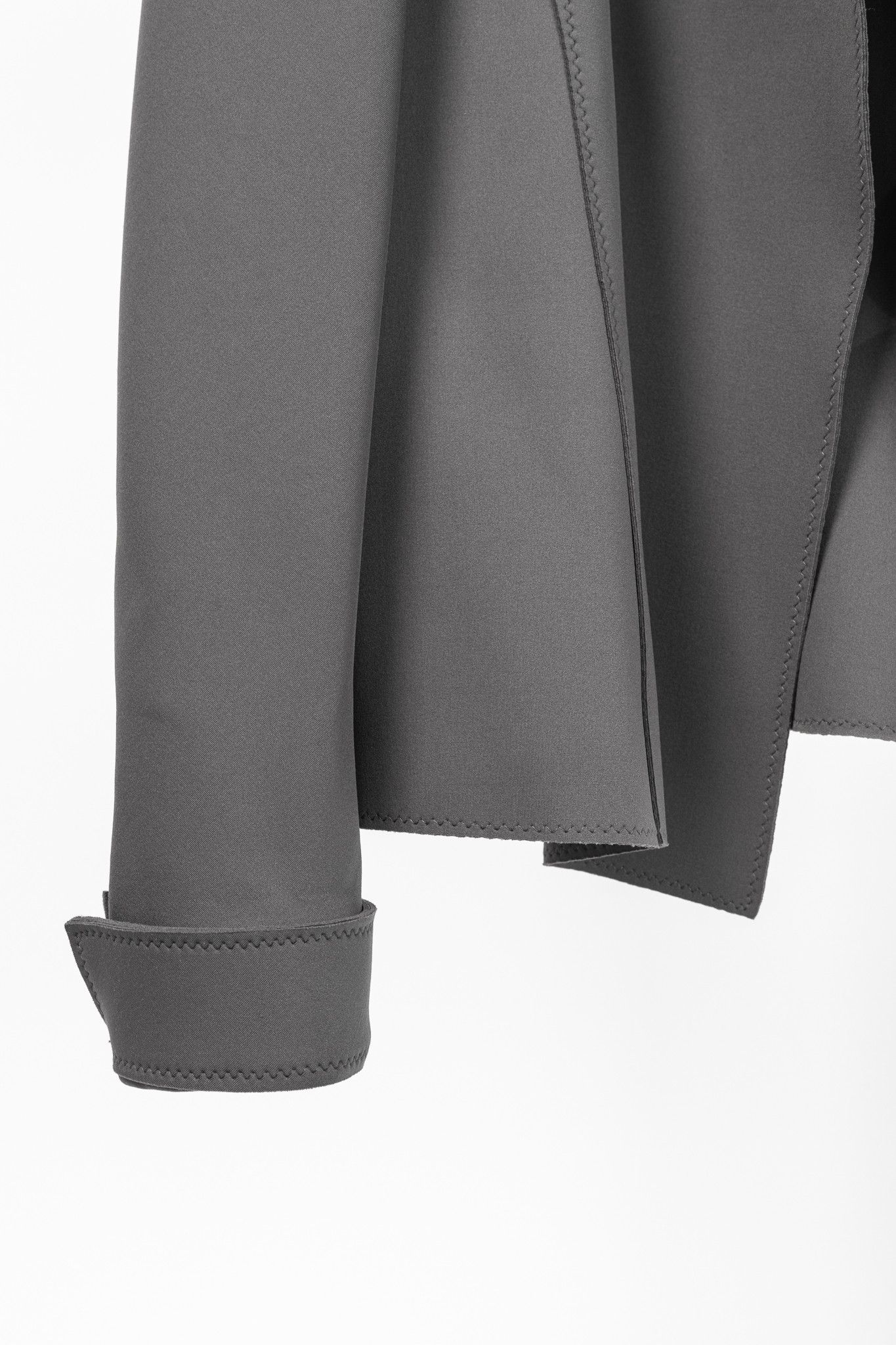 Marie Saint Pierre Marie Saint Pierre Grey Neoprene Open-Front Blazer Size L / US 10 / IT 46 - 6 Thumbnail