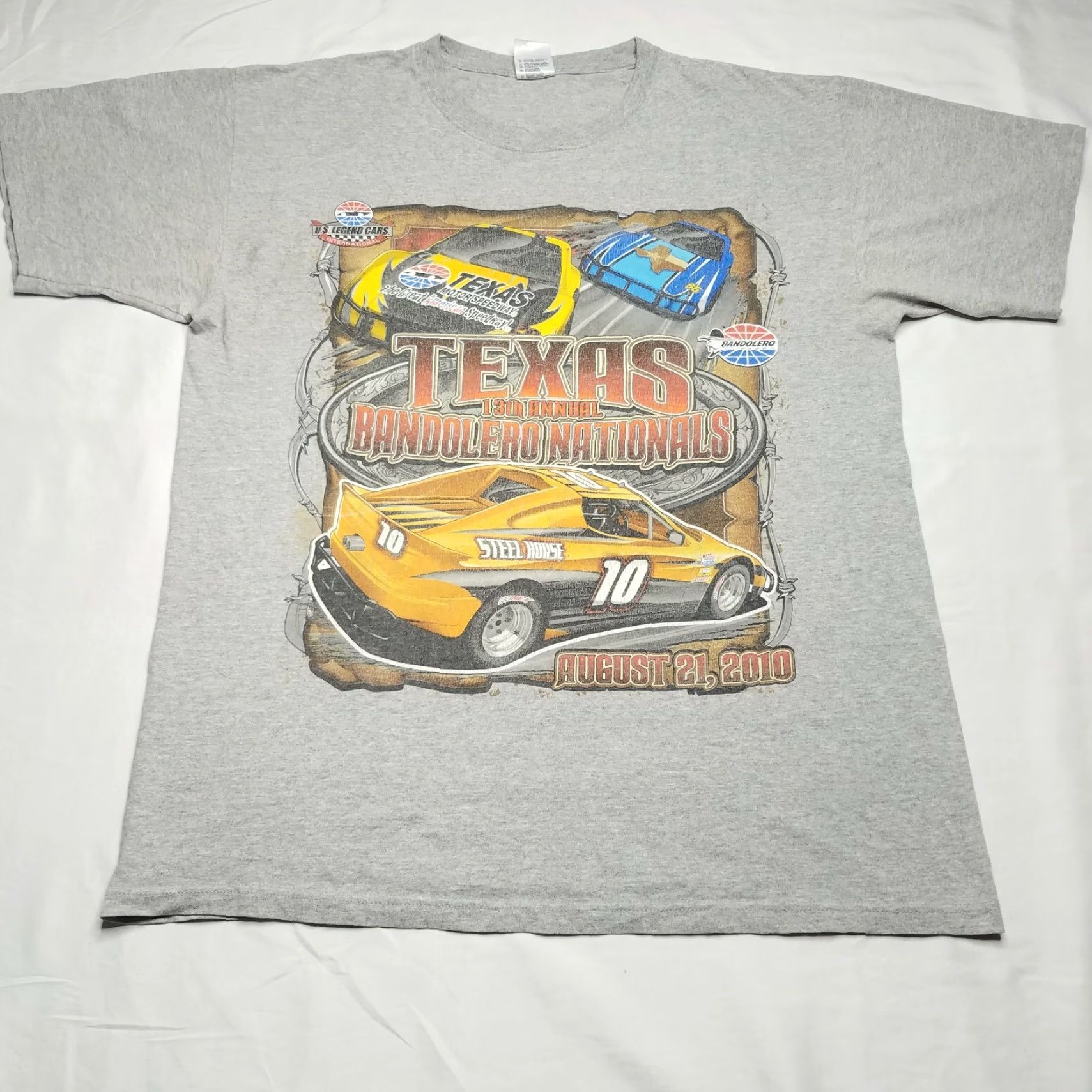 Anvil Bandolero Nationals Texas Gray T-Shirt Adult Large Cotton Blend Mens Size US L / EU 52-54 / 3 - 2 Thumbnail