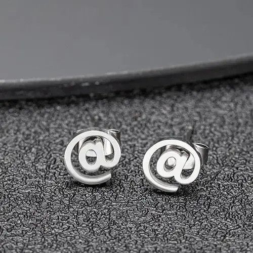 Jewelry × Sterling Silver 925 Silver Plated Symbol Stud Earrings for Men Women Size ONE SIZE - 4 Thumbnail