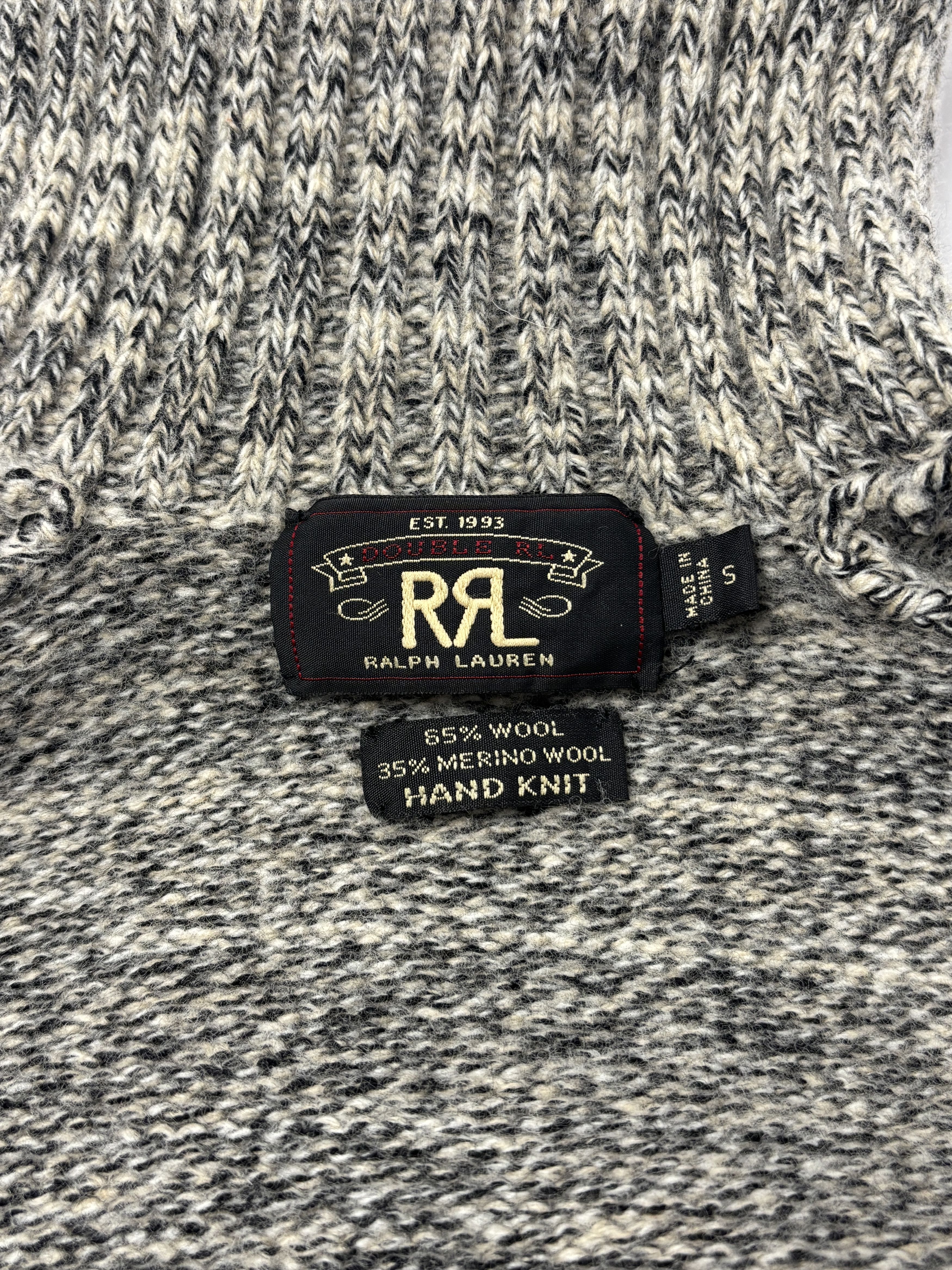 RRL Ralph Lauren RRL Grey Mélange Wool Turtleneck Sweater Heavy Knit Size US S / EU 44-46 / 1 - 7 Thumbnail