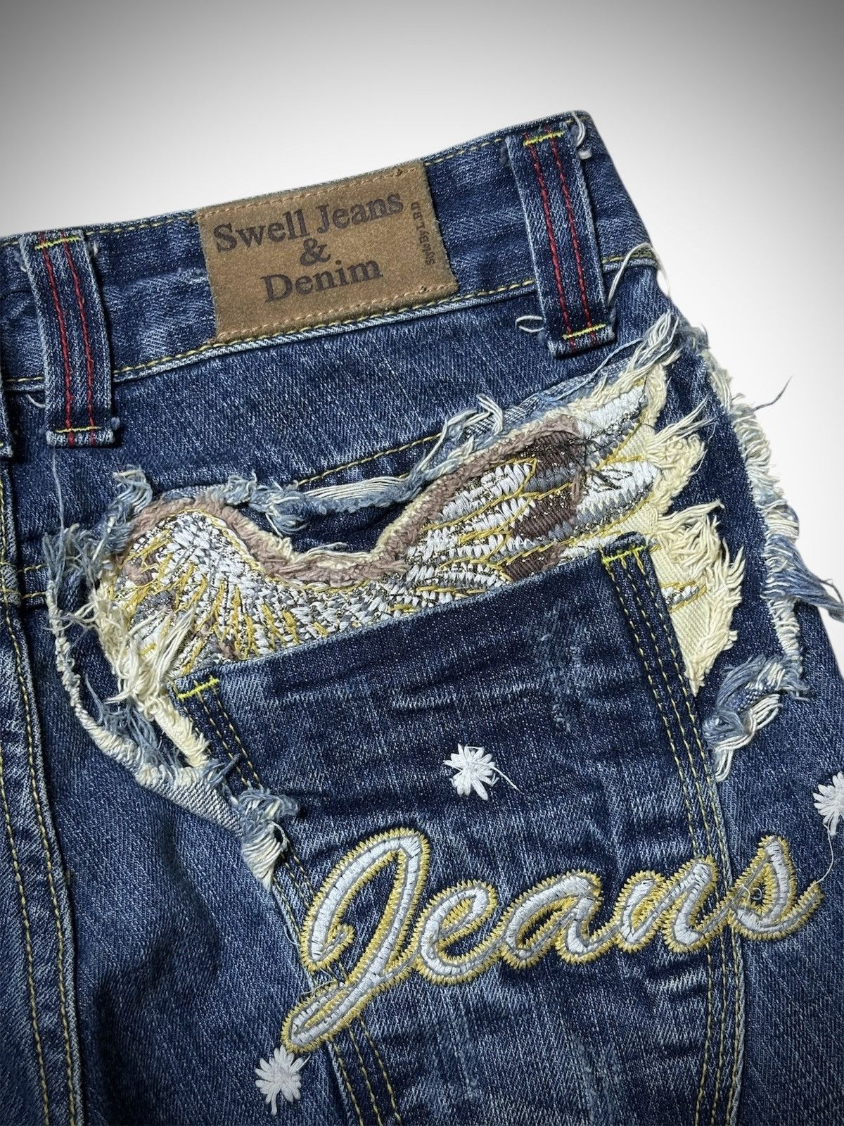 Japanese Brand 2000’s Swell Jeans - Embroidery Clawmark Flared Jeans Size US 29 - 4 Thumbnail