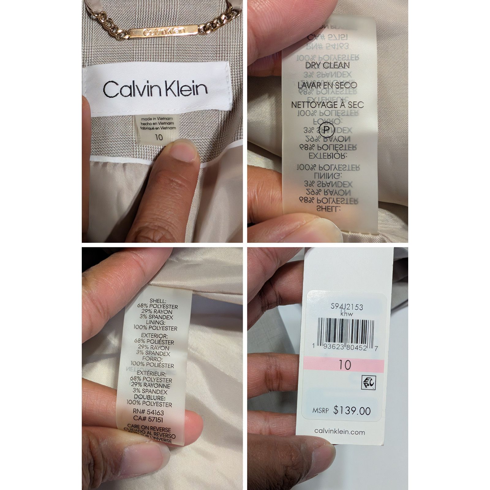 Calvin Klein Calvin Klein Jeans Women’s Oversized Drop-Shoulder Blazer 10 Size L / US 10 / IT 46 - 7 Thumbnail