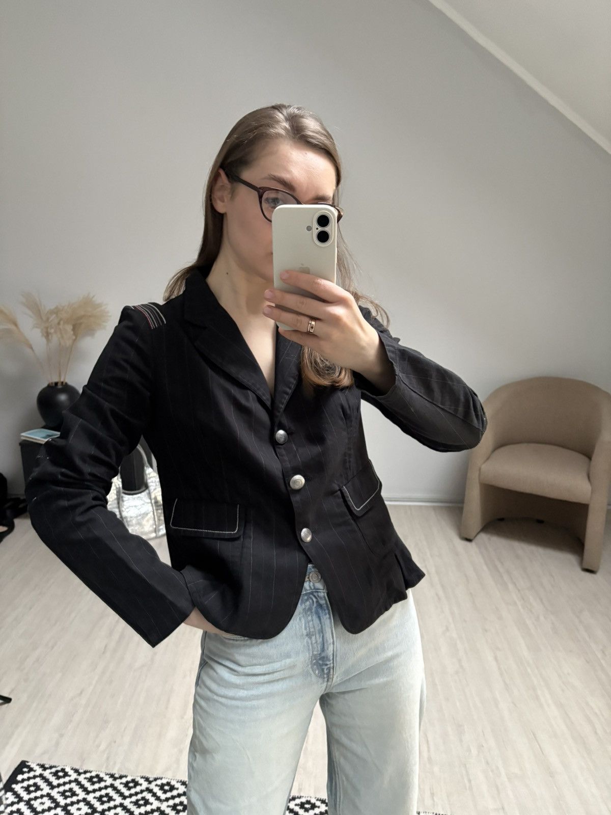 Marithe + Francois Girbaud Vintage Marithe Francois Girbaud Blazer Jacket womens italy Size L / US 10 / IT 46 - 1 Thumbnail