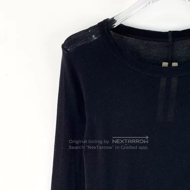Rick Owens Rick Owens Black Cotton Crew Neck Long Sleeve Sweater Size XS / US 0-2 / IT 36-38 - 3 Thumbnail