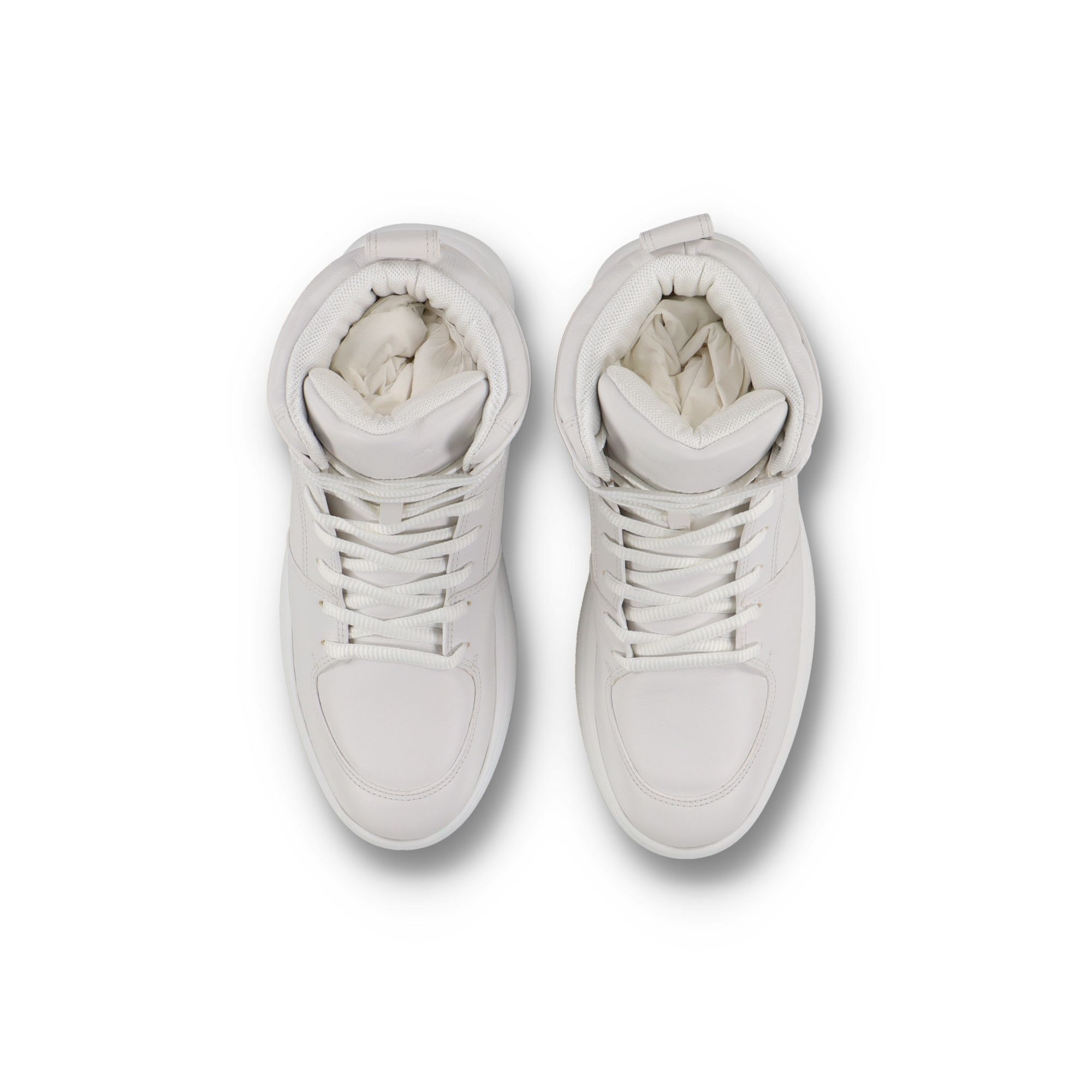 Bottega Veneta White Calfskin Pillow Hi-Top Sneakers Size US 11 / EU 44 - 7 Thumbnail