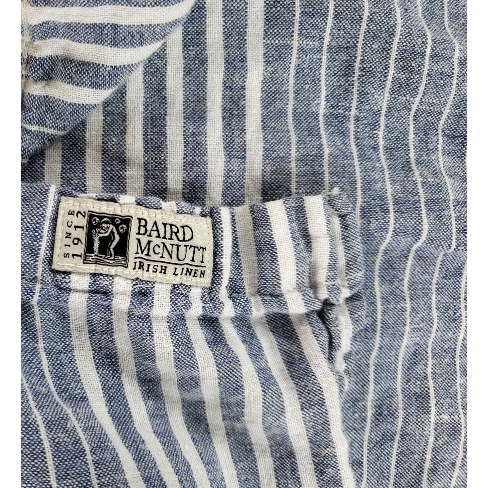 J.Crew VINTAGE J.CREW Shirt Button Down Baird McNutt Irish Linen Slim Blue White Striped Mens M Size US M / EU 48-50 / 2 - 2 Thumbnail