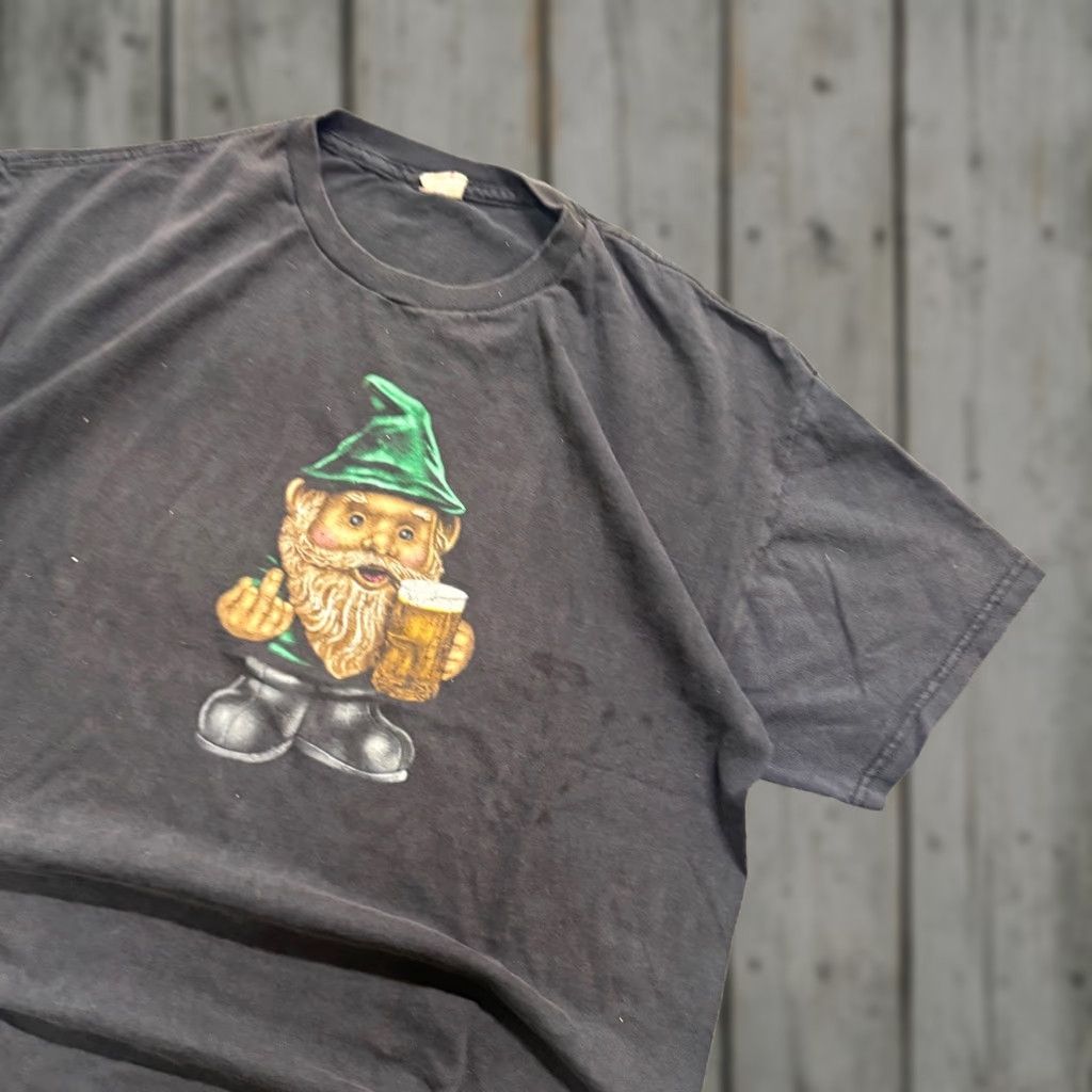 Delta VTG Delta Gnome T-Shirt Mens Medium Black Cotton Meme Distressed Stained Pro Weight Size US M / EU 48-50 / 2 - 1 Thumbnail