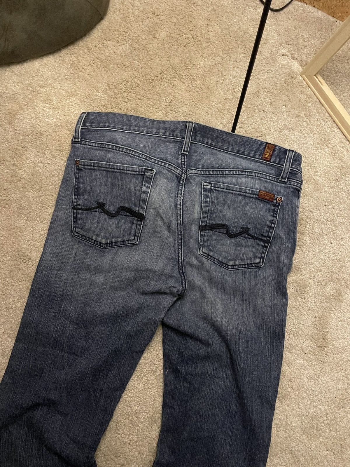 7 For All Mankind Distressed Bootcut Low Rise Denim Size US 34 / EU 50 - 5 Thumbnail