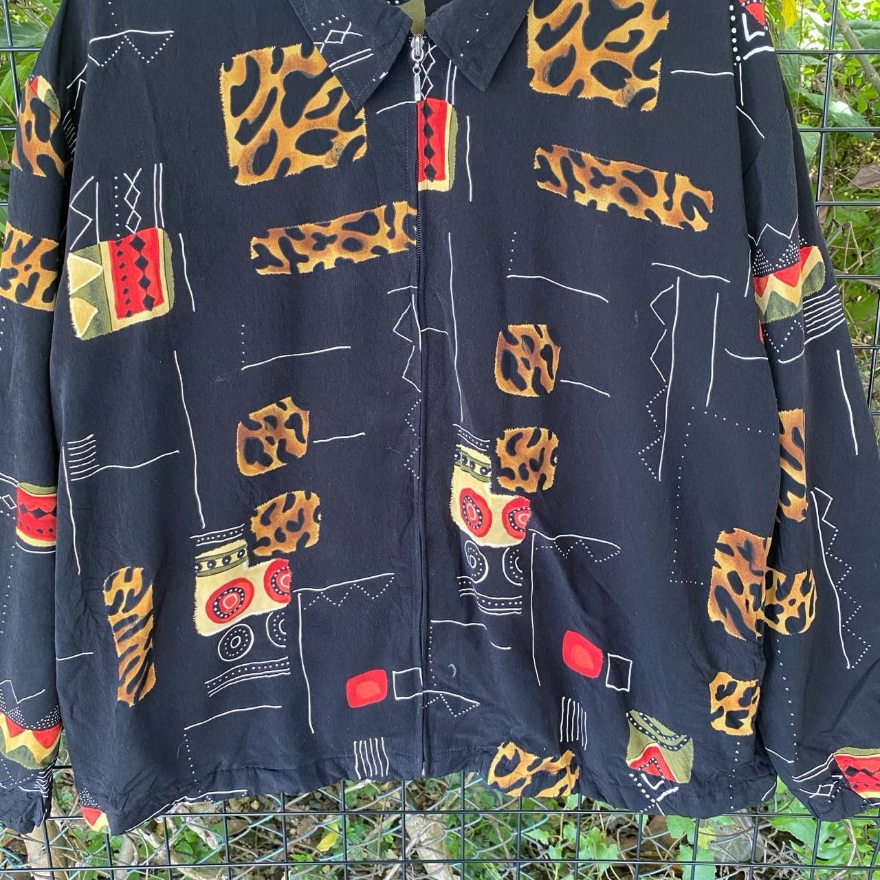 Designer × Vintage Vtg Erin Lindon Fullprint Baggy Zipper Flannel Jacket Size US L / EU 52-54 / 3 - 3 Thumbnail