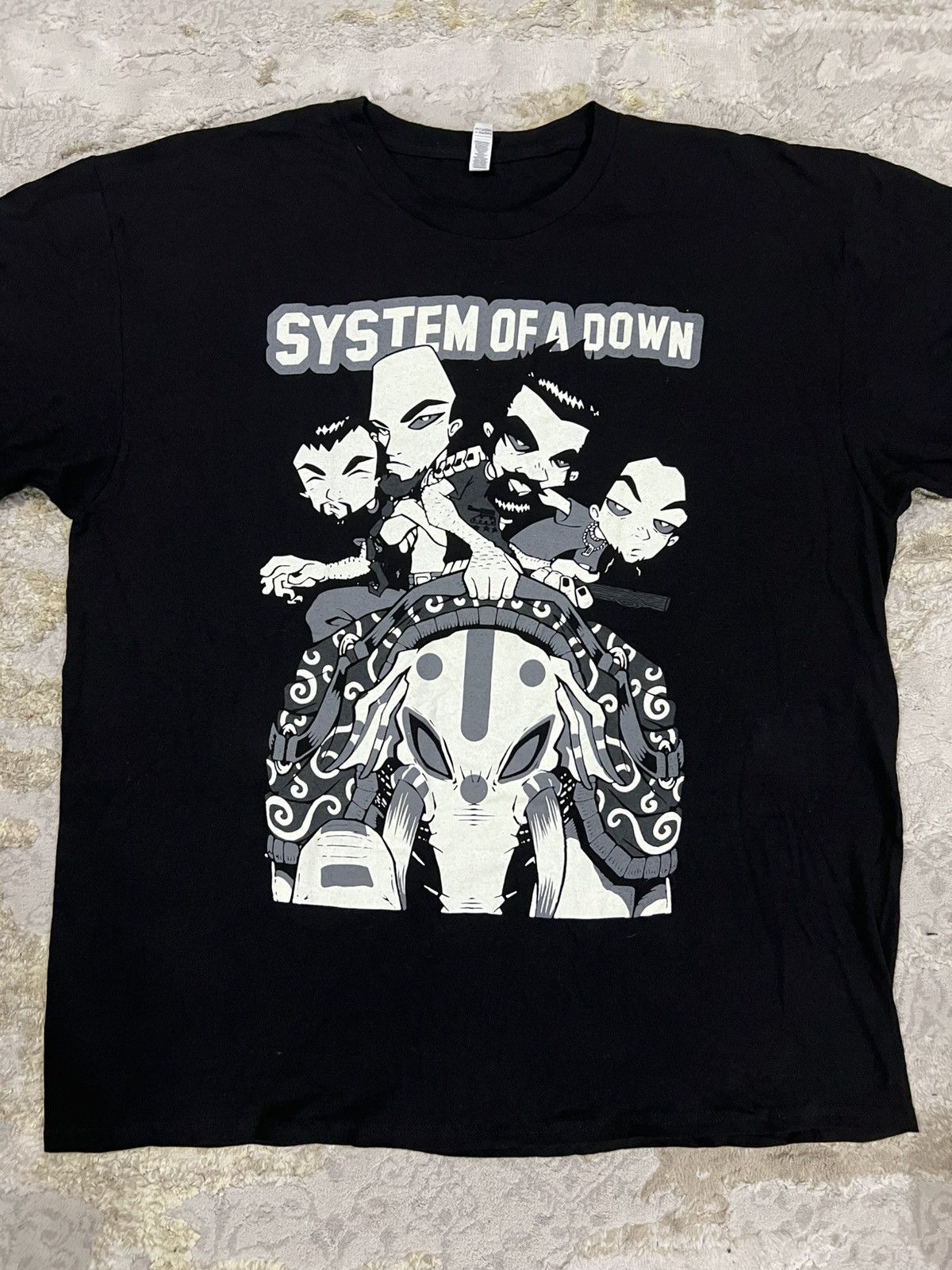 Band Tees × Vintage Vintage 2000s System of a Down SOAD Line Up Cartoon Shirt Size US XL / EU 56 / 4 - 1 Thumbnail