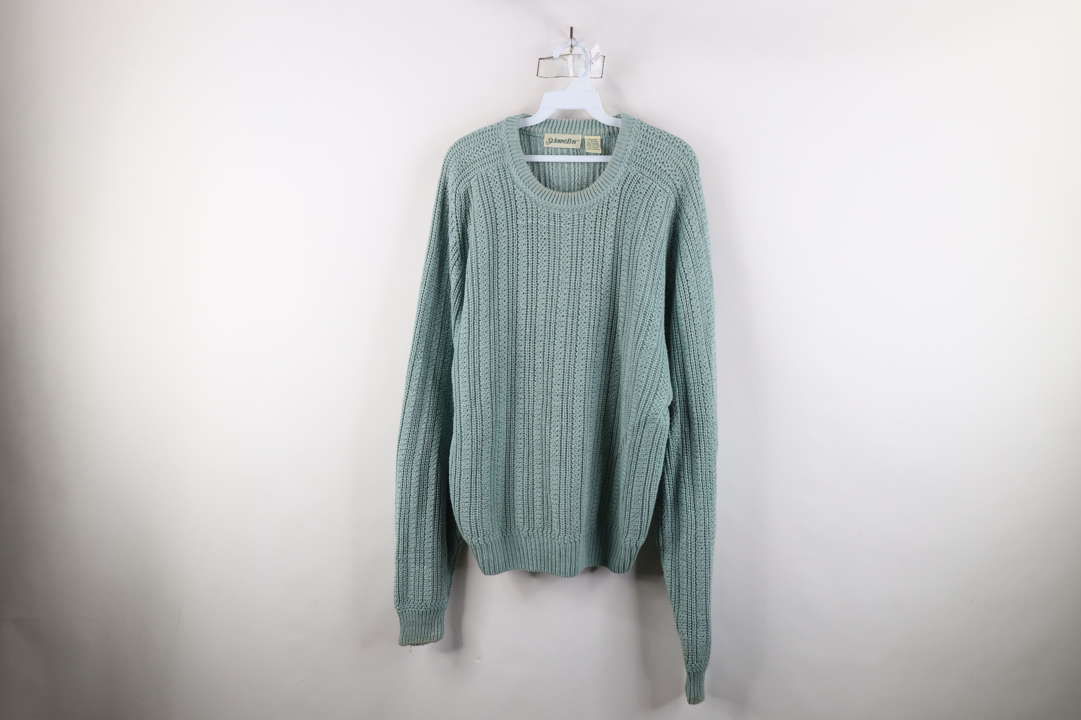 Vintage Vintage 90s Streetwear Ribbed Knit Crewneck Sweater Mint Size US L / EU 52-54 / 3 - 1 Thumbnail