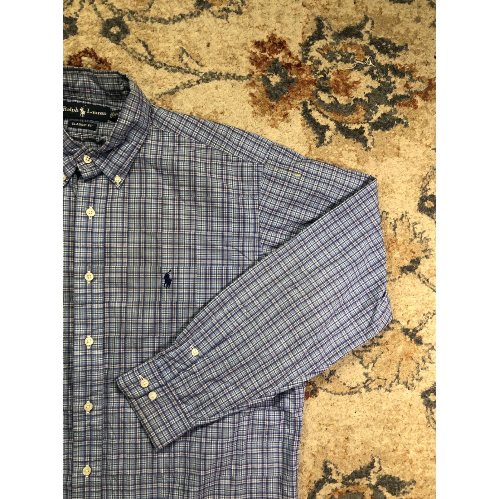 Ralph Lauren Ralph Lauren Shirt Mens Large Blue Plaid Long Sleeve Button Down Pony Logo Size US L / EU 52-54 / 3 - 4 Thumbnail