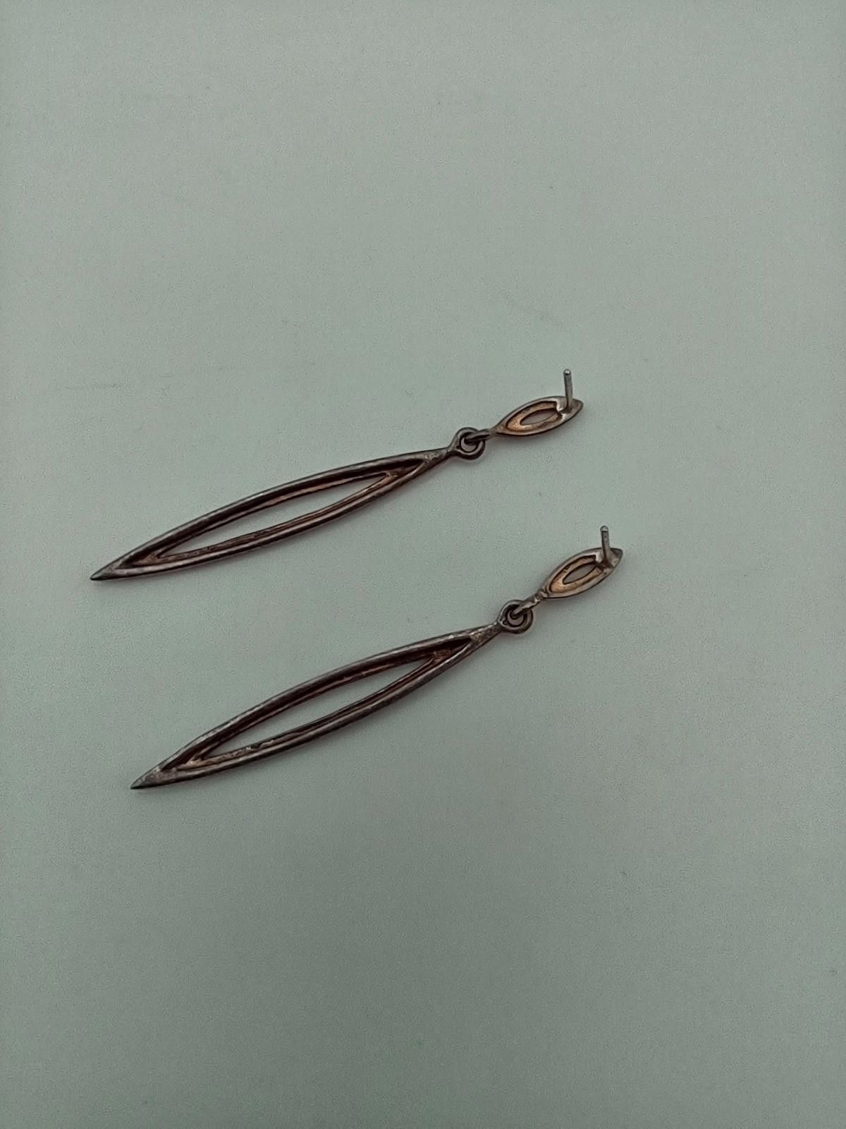 The Unbranded Brand Sterling Marcasite Long Dangle Earrings Art Deco 925 Size ONE SIZE - 2 Thumbnail