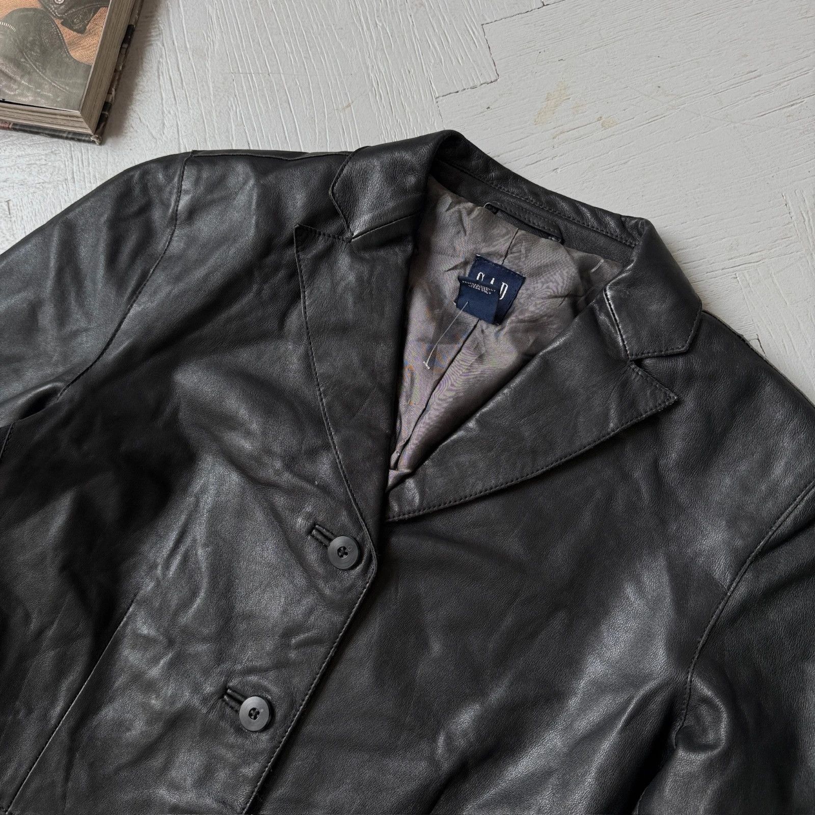 Gap Vintage Real Leather Gap Blazer Jacket Size US M / EU 48-50 / 2 - 4 Thumbnail