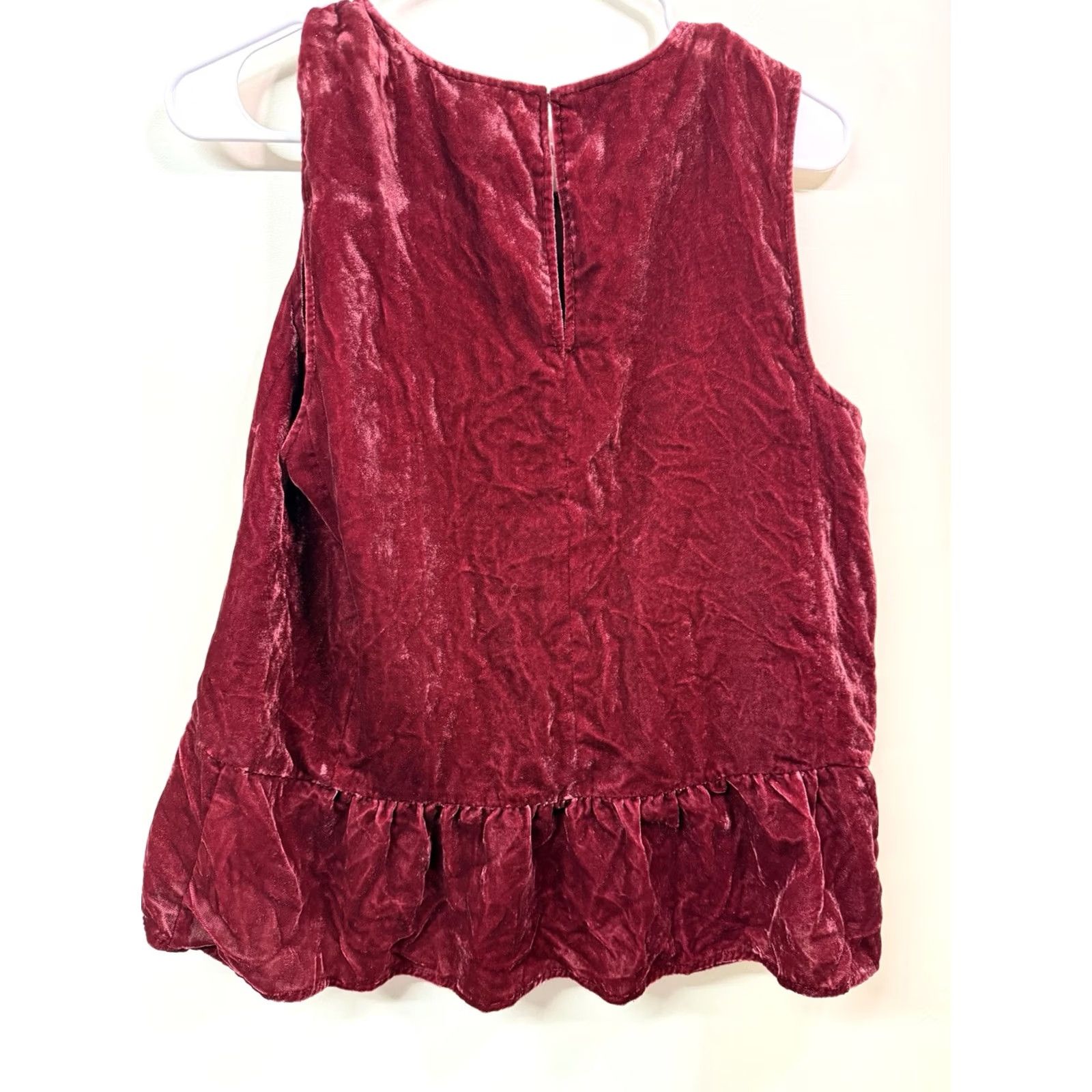 J.Crew J. Crew Velvet Sleeveless Top Burgundy Women's Size 10 Tank Round Neck Pullover Casual Party/Cocktail Size L / US 10 / IT 46 - 4 Thumbnail