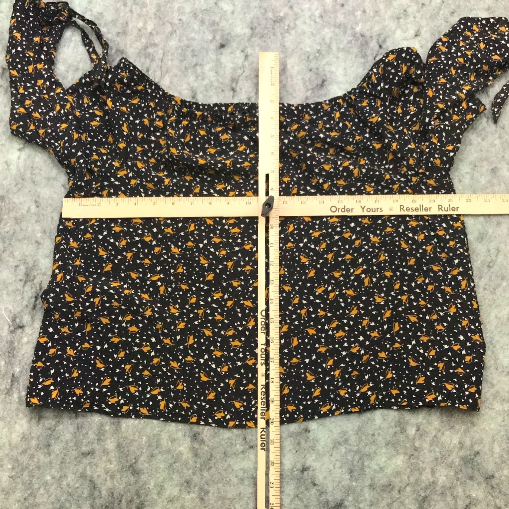 Madewell Madewell Womens Shirt Blouse Top 3/4 Sleeve Black Leaves Fall Tie Off-Shoulder Medium Womens Blouse Size M / US 6-8 / IT 42-44 - 7 Thumbnail