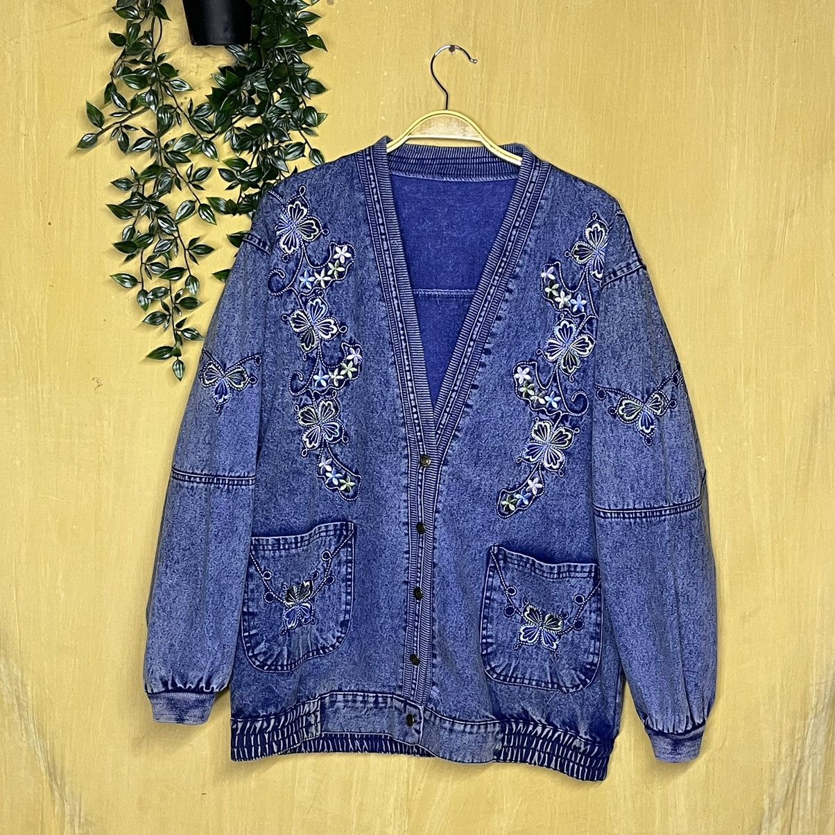 If Six Was Nine Japanese Brand Jean Danime Jacket Embroidery Floral Design Size US L / EU 52-54 / 3 - 1 Thumbnail