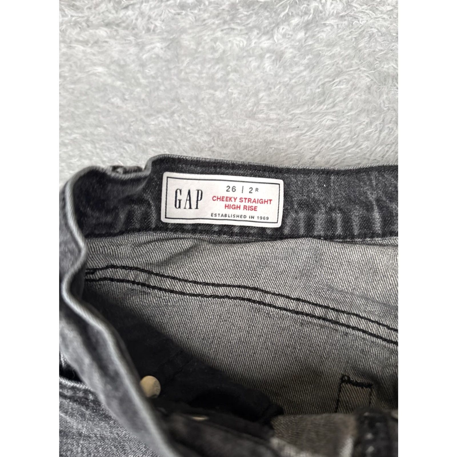 Gap VINTAGE Gap Cheeky Straight Jeans Womens 2 Charcoal Mid Rise Crop Stretch 24x26 Size 26" / US 2 / IT 38 - 6 Thumbnail