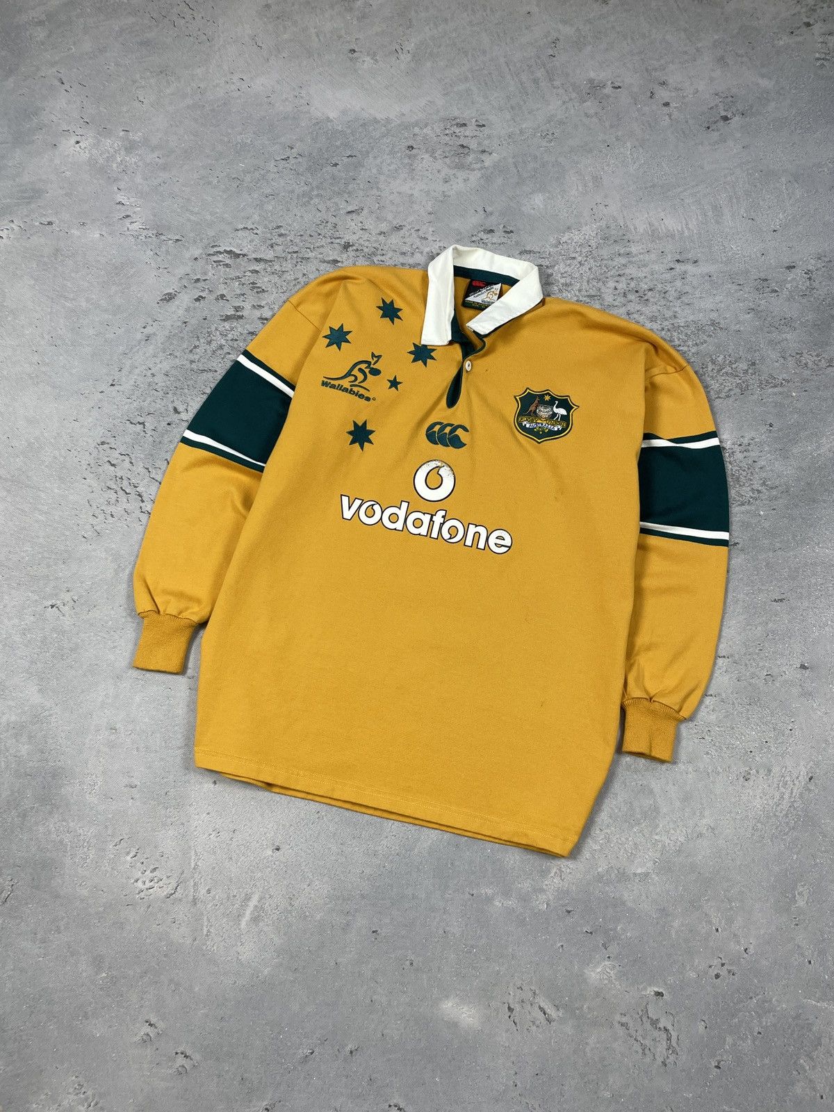 Maillot De Rugby Canterbury Des Wallabies (Australie) - Saison 2002/03, Sponsor Vodafone - Taille M - Occasion