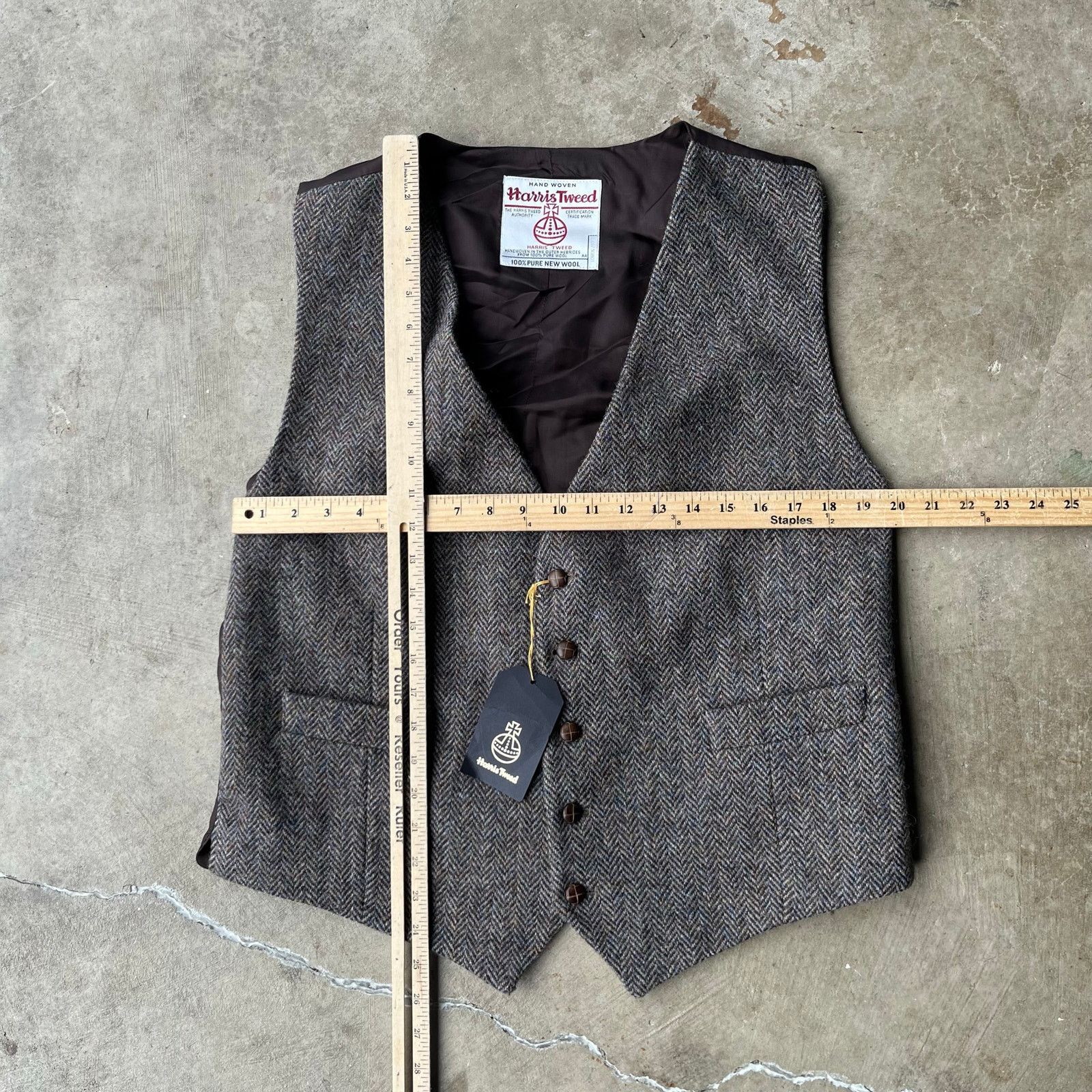 Vintage Harris Tweed Gray Wool Waistcoat Tweed Vest Gilet Men's L 50 Size US L / EU 52-54 / 3 - 7 Thumbnail