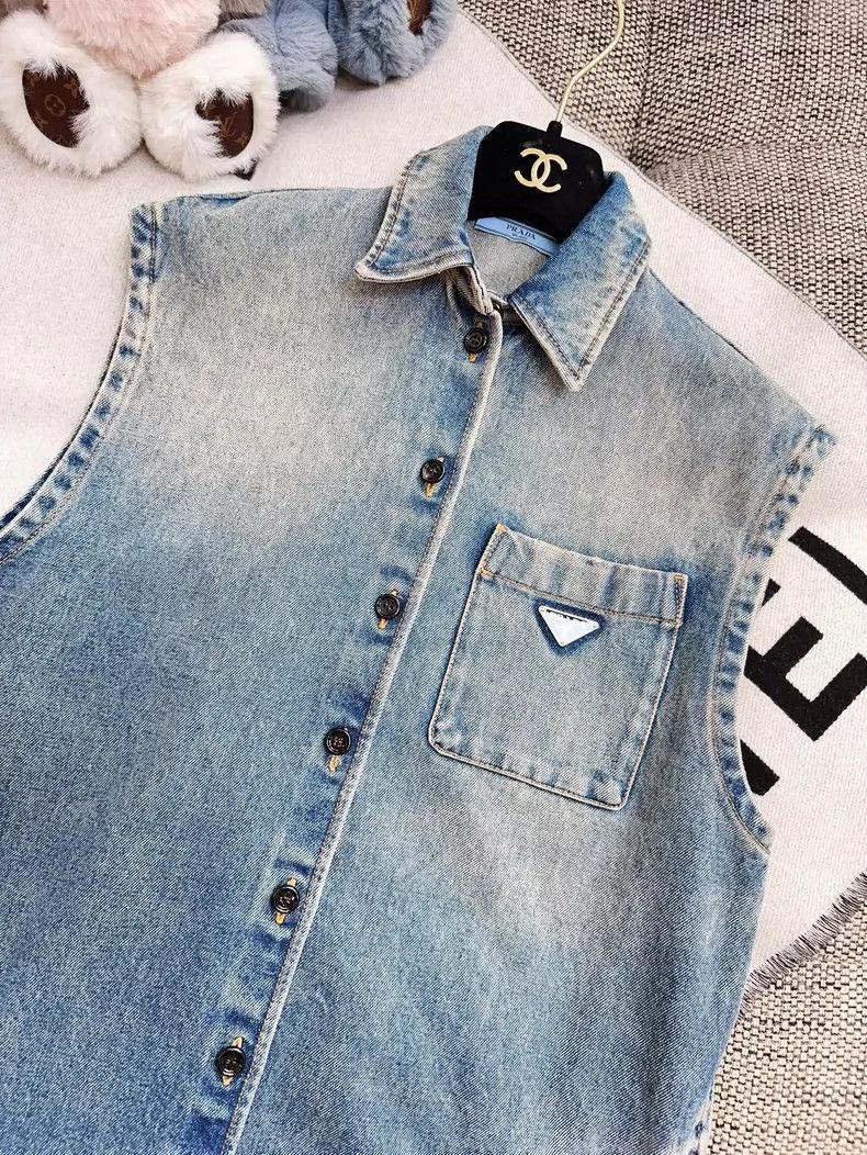 Prada Prada Denim Sleeveless Long Vest Jacket-2506 Size S / US 4 / IT 40 - 4 Thumbnail