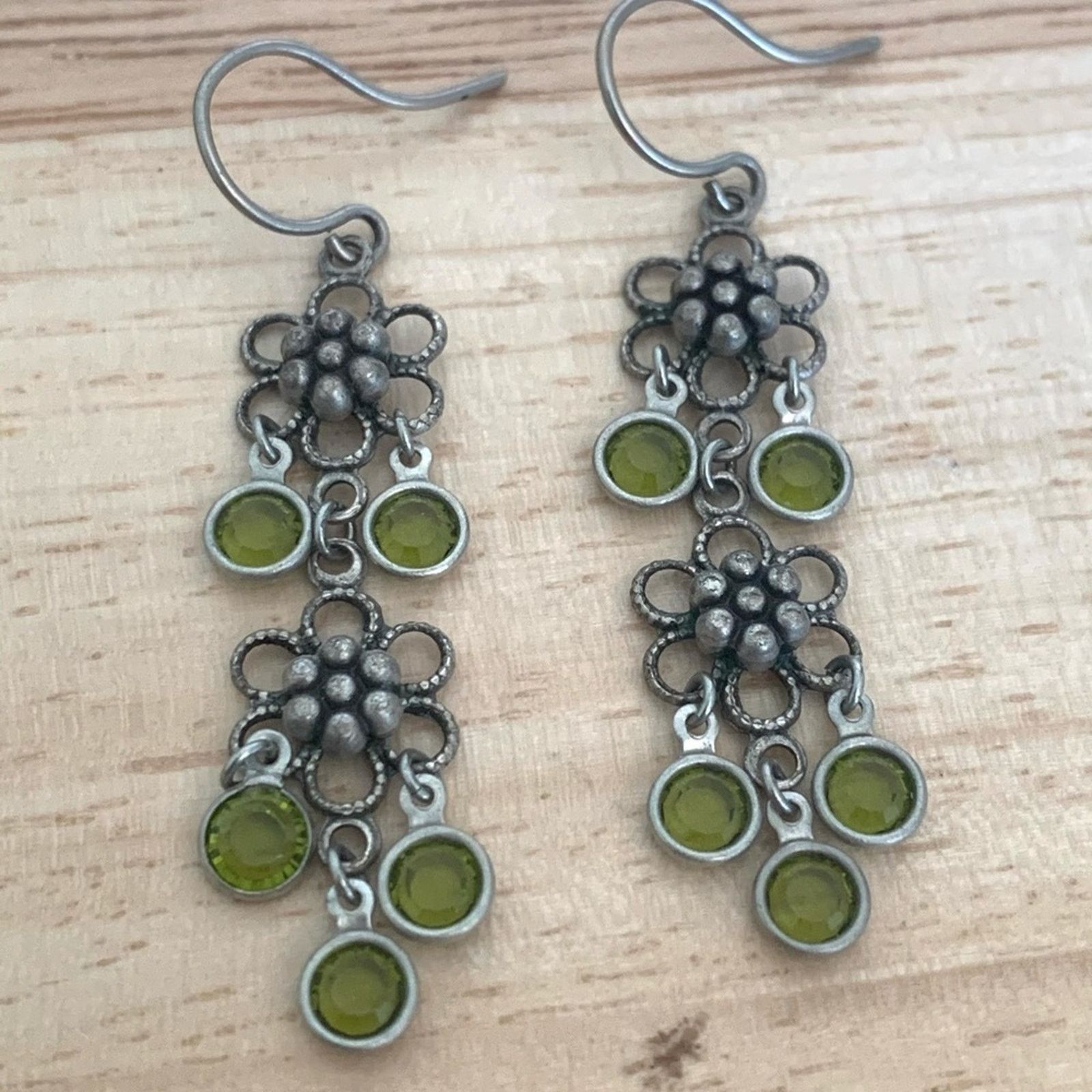 Other Green Gem Dangle Earrings Size ONE SIZE - 3 Thumbnail