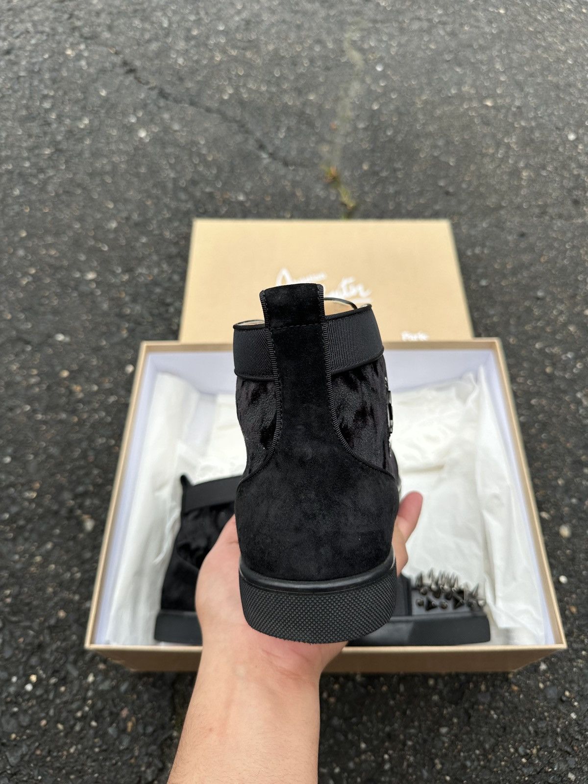 Christian Louboutin Christian Louboutin High Top Sneaker All Black Size US 9.5 / EU 42-43 - 13 Thumbnail