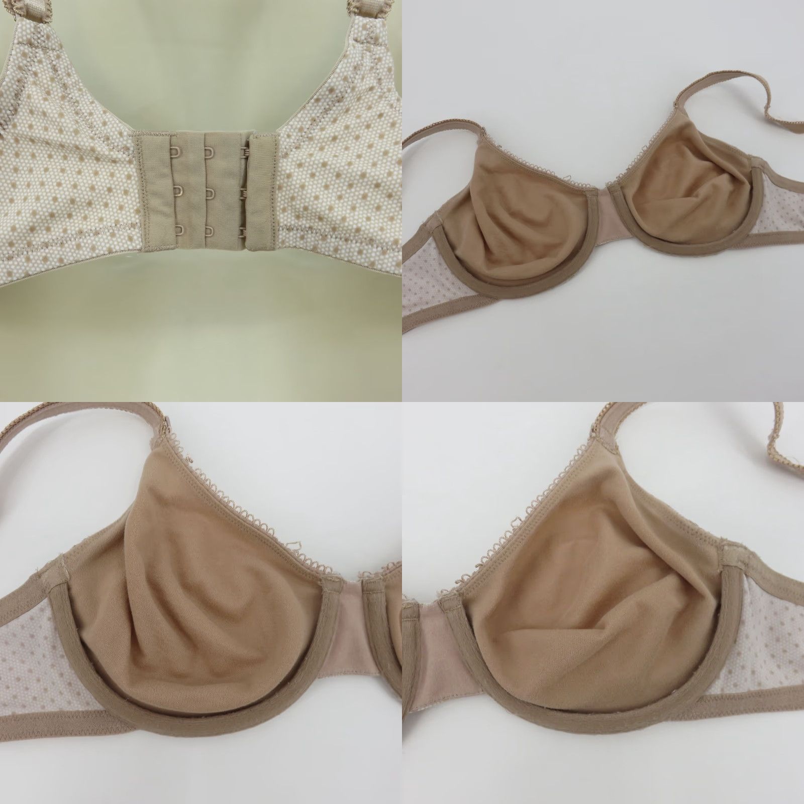 Vintage Olga Bra 36C Full Coverage Underwire T-Shirt Beige Polka Dot 35063 Ladies Womens Clothing Size ONE SIZE - 8 Thumbnail