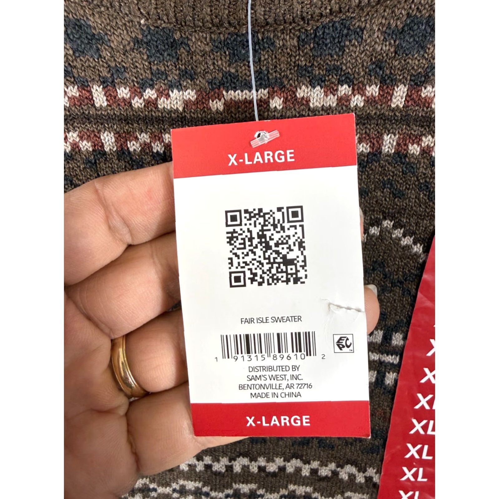 Lands' End Lands' End Sweater Mens XL Brown Fair Isle Long Sleeve Pullover Crew Neck NWT Size US XL / EU 56 / 4 - 6 Thumbnail