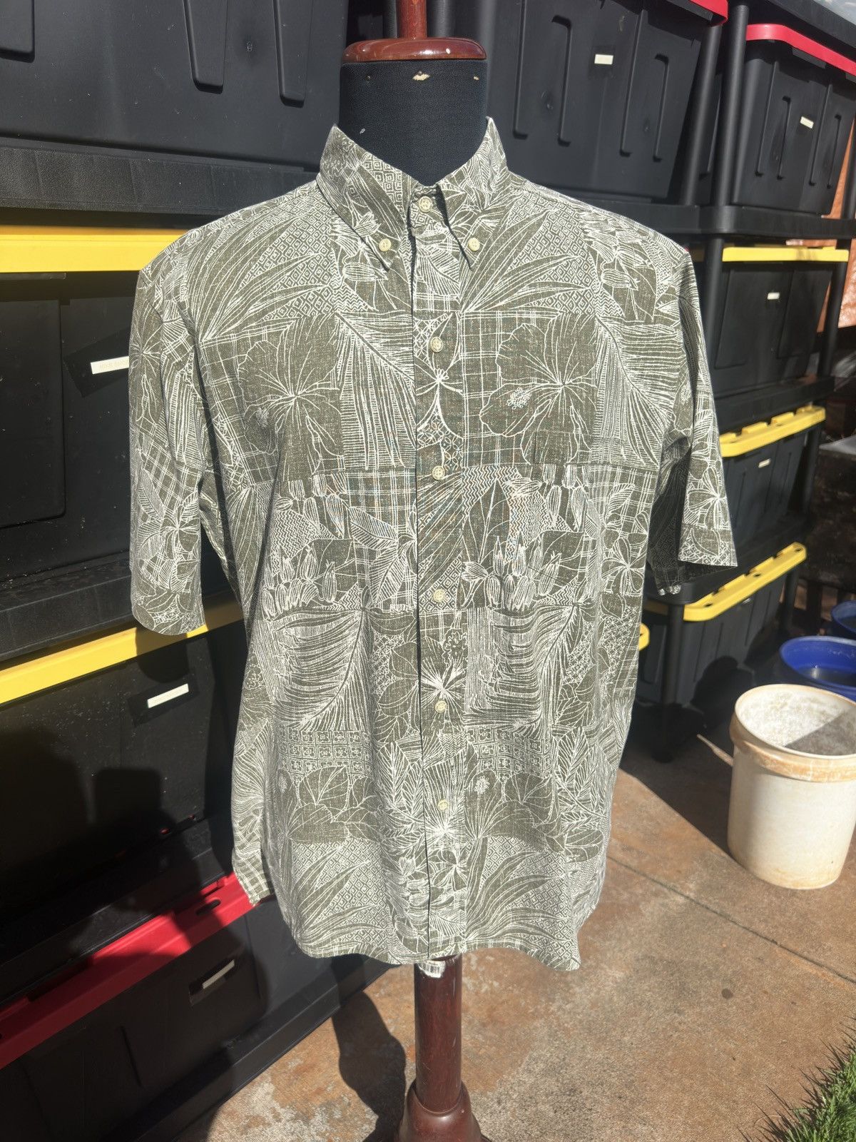Reyn Spooner Reyn Spooner Hawaiian Print Green Full Button Men's Large Size US L / EU 52-54 / 3 - 1 Thumbnail