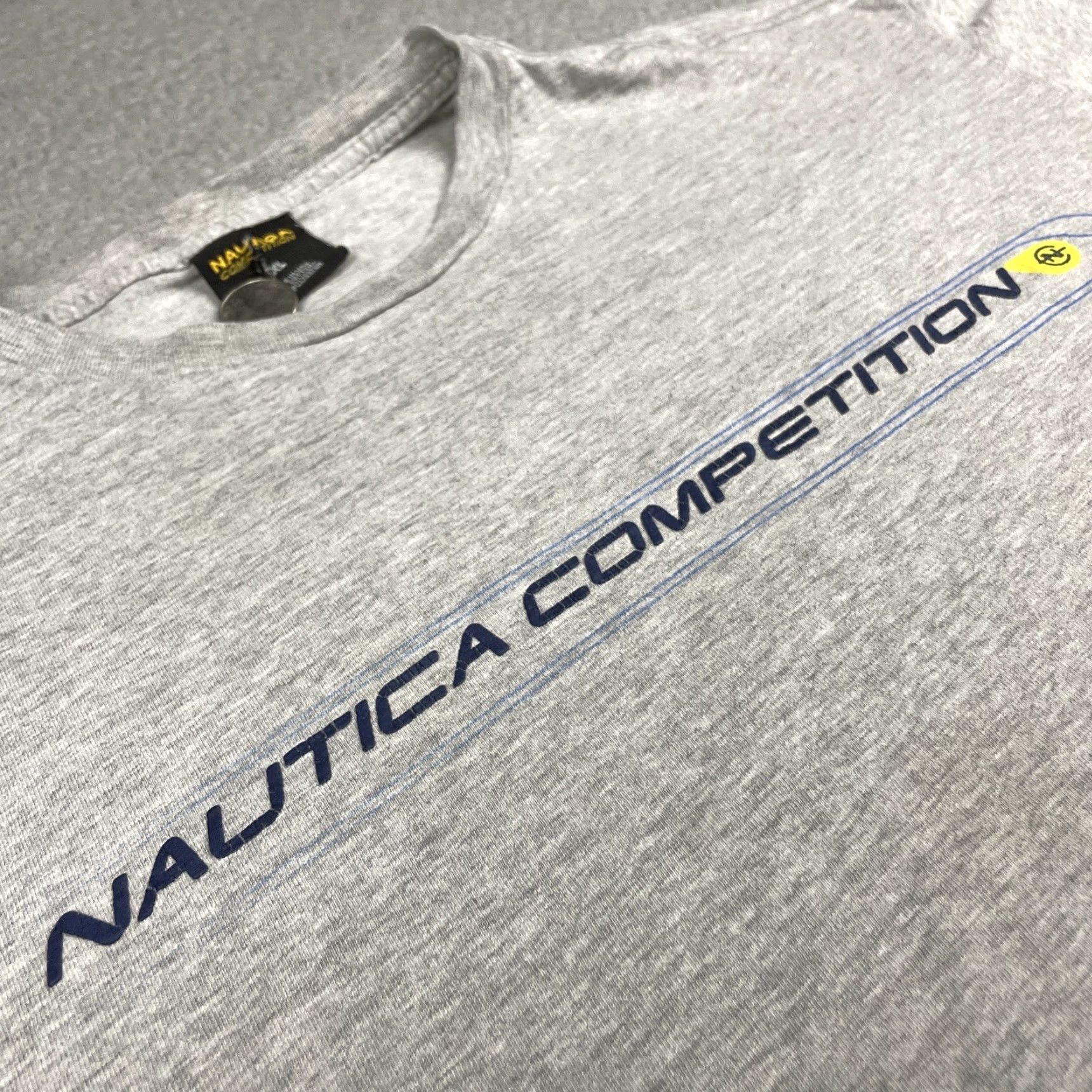 Nautica VINTAGE Nautica Shirt Adult XL Gray USA Spell Out Logo Distressed Vtg* Size US XL / EU 56 / 4 - 7 Thumbnail