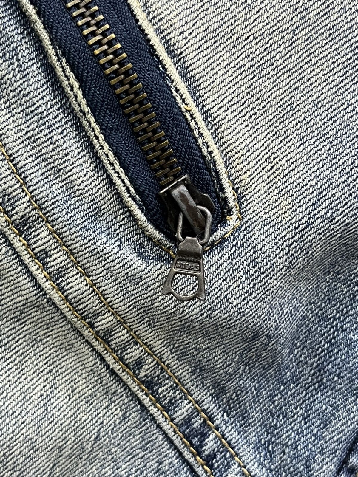 Japanese Brand 🔥Ultra Rare MIDAS Bondage Multi Zip Flare Punk Denim Japan Size US 31 - 13 Thumbnail