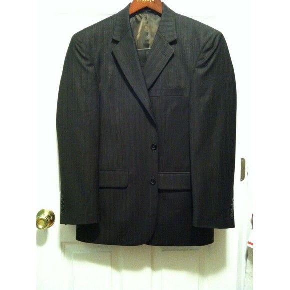 PAULO SOLARI MEN'S NEW DARK BROWN 100%WOOL 2PC SUIT SIZE:38S