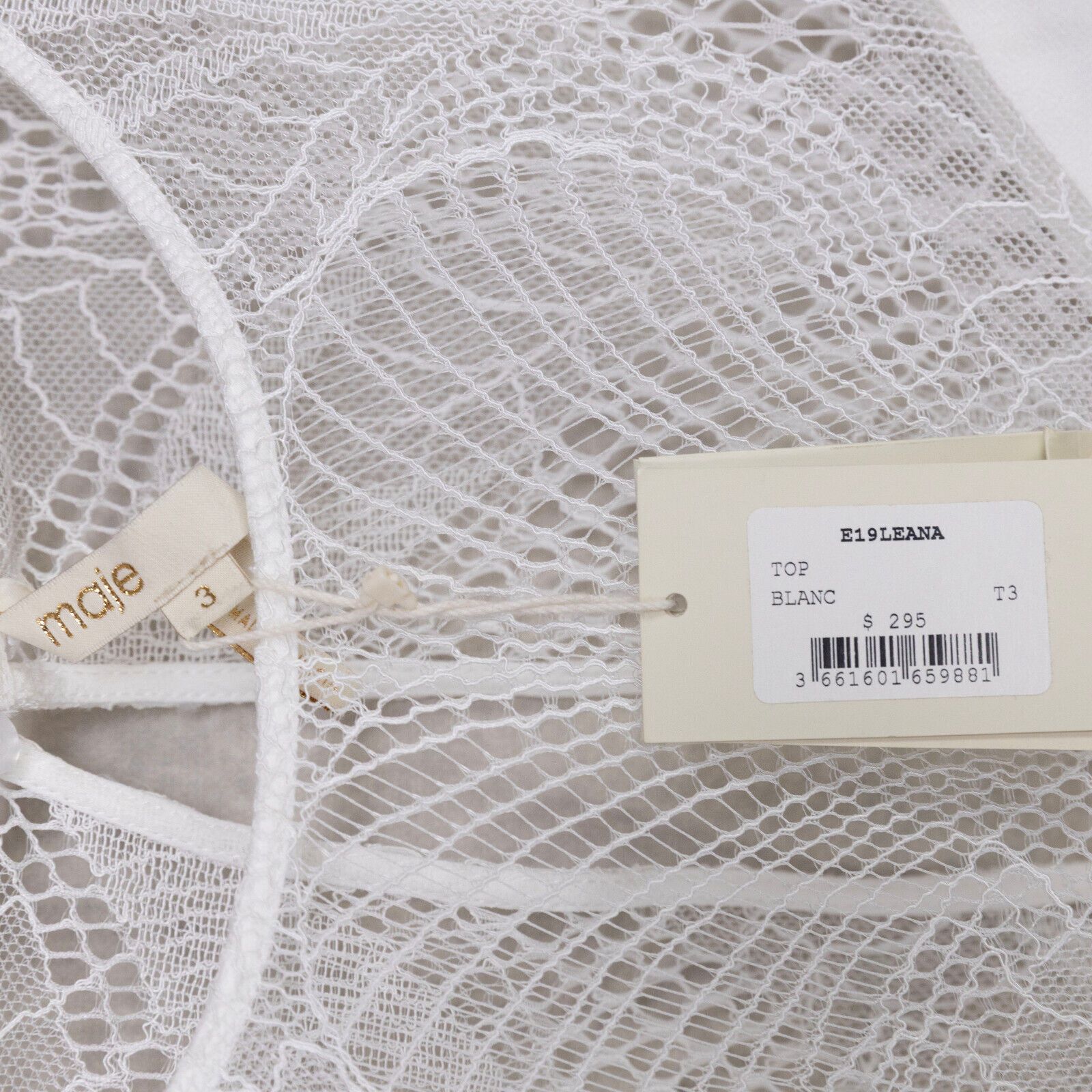 Maje Maje Women Leana Top White Size 3/L Size L / US 10 / IT 46 - 4 Thumbnail