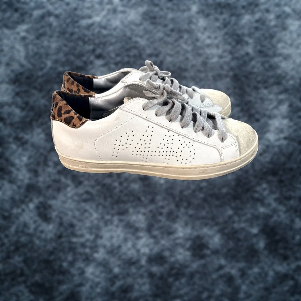 P448 P448 Sneakers Women Leather White Leopard You Can Surf Later EU 37 US 6.5 Sneaker Low Top Lace Up Size US 7 / IT 37 - 1 Thumbnail