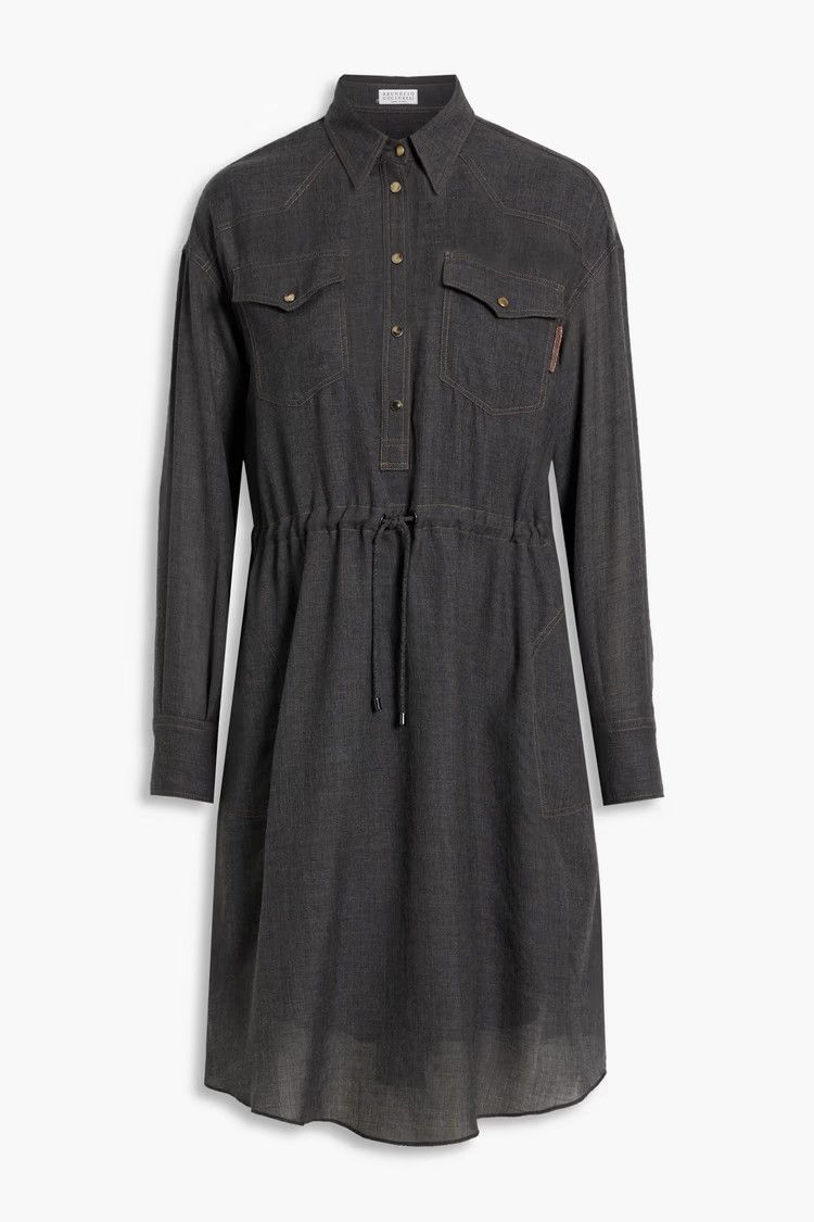 Brunello Cucinelli o1y0725 Midi Dress in Dark Gray Size S / US 4 / IT 40 - 1 Thumbnail