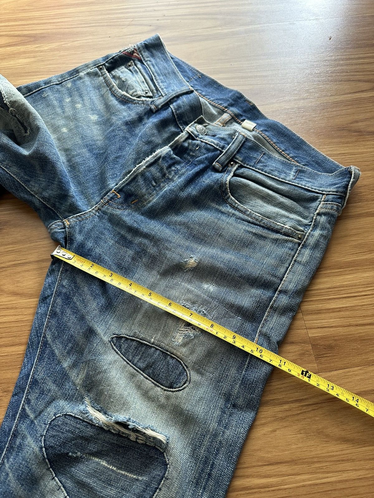 Polo Ralph Lauren Polo Ralph Lauren Slim Distressed Patchwork Jeans Size US 31 - 20 Thumbnail