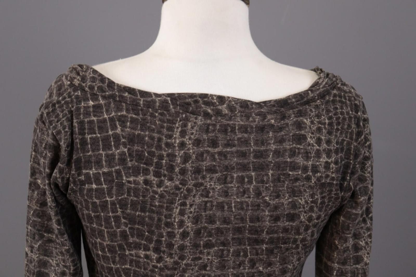Designer Max Mara Blue Brown Wool Animals Printed Shirt Size S Size S / US 4 / IT 40 - 9 Thumbnail