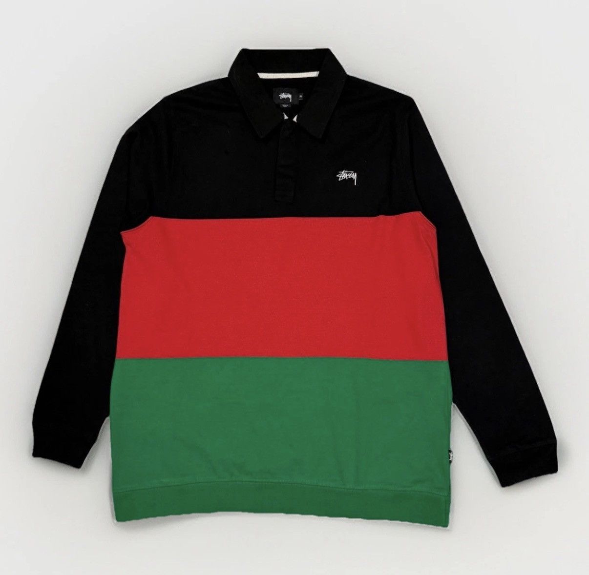 Stussy Color Block Long Sleeve Rugby Size XL