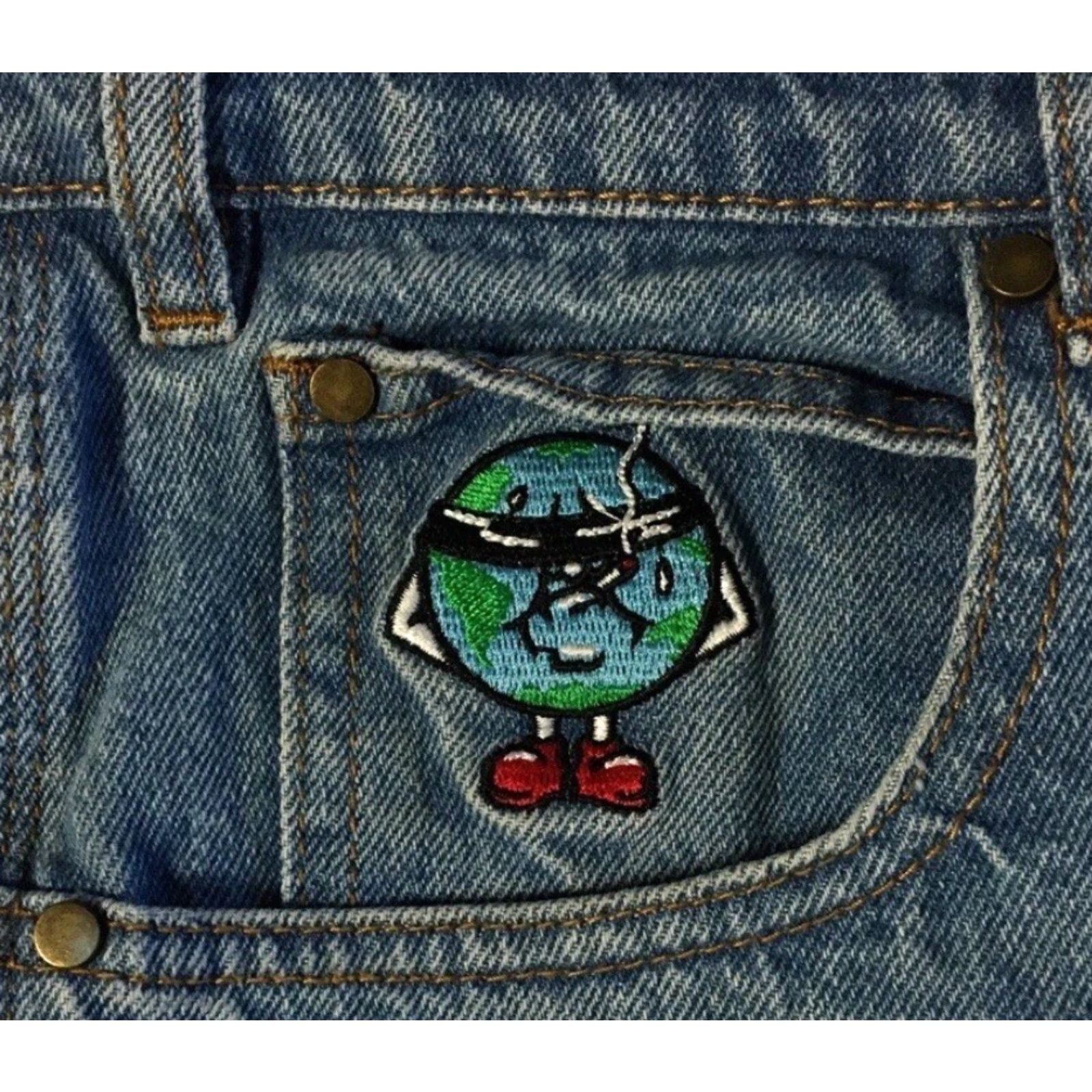 Butter Goods Butter Goods Faded Baggy Jeans 32 Blue Denim Wide Leg Men Regular 80s 90s Grunge Y2K Distressed Jeans Size US 32 / EU 48 - 4 Thumbnail