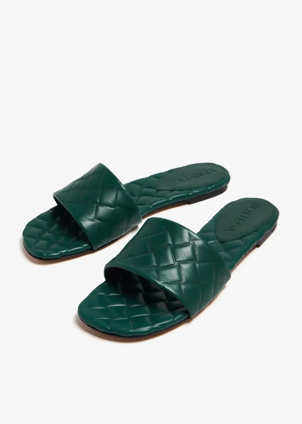 Bottega Veneta o1n1vont1225 Amy Flat Mules in Green Size US 10 / IT 40 - 4 Thumbnail