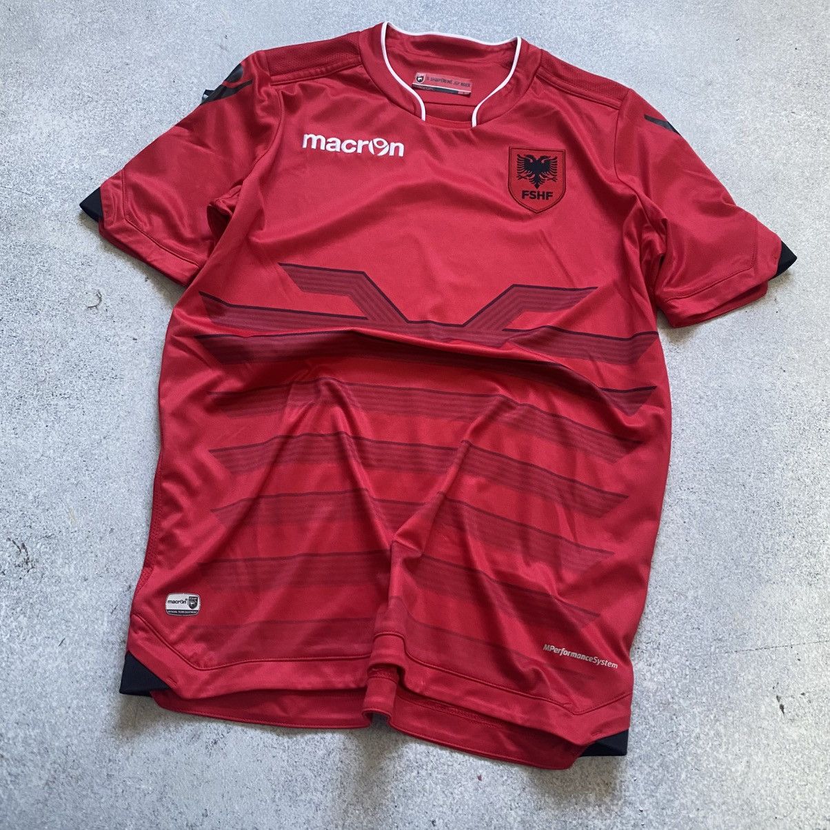 Macron Macron Albania Soccer Jersey Euro World Cup Retro Football Size US S / EU 44-46 / 1 - 2 Thumbnail