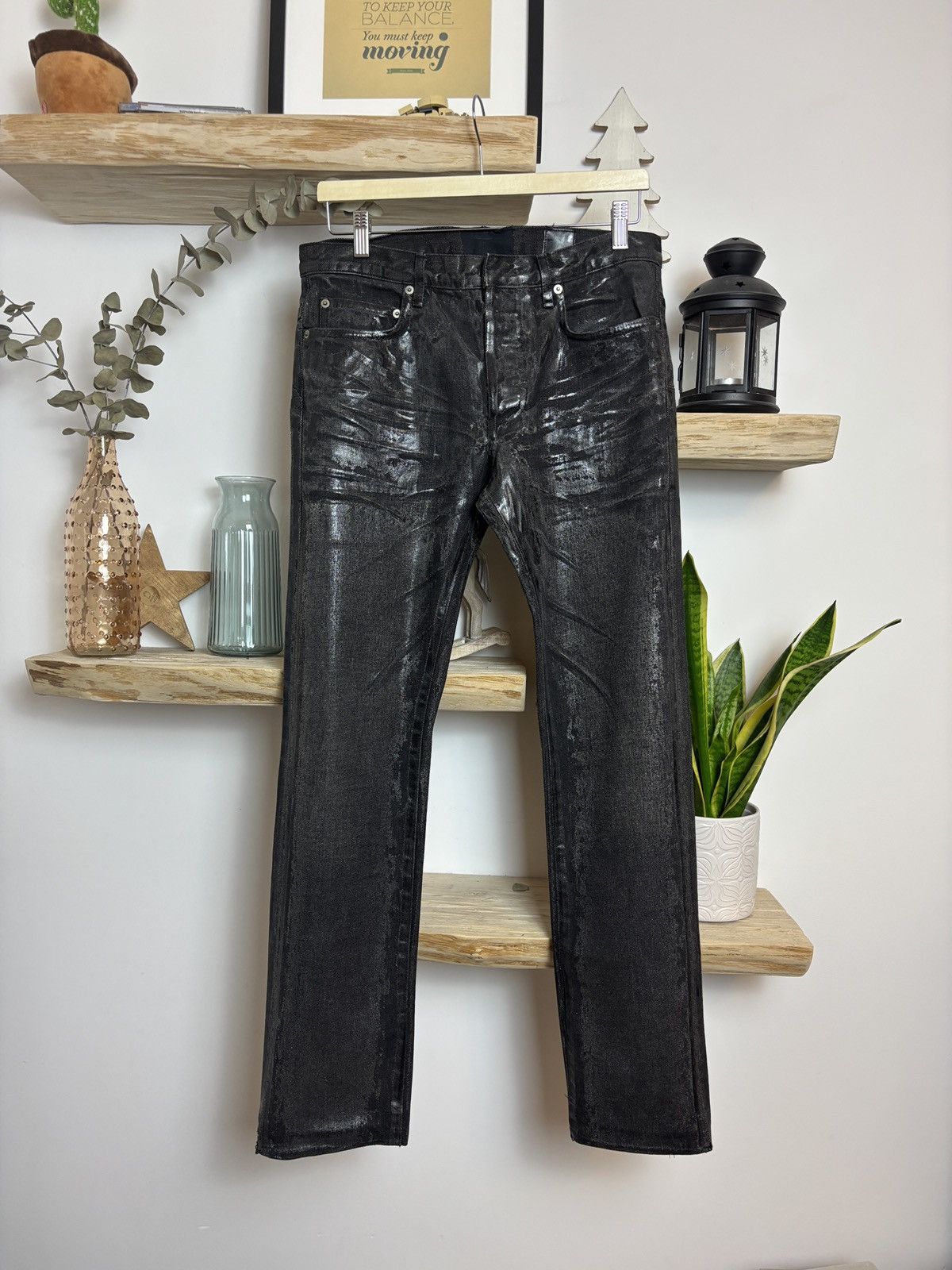 Dior FW 06 Dior Homme “Radioactive“ Metallic Waxed Denim Jeans