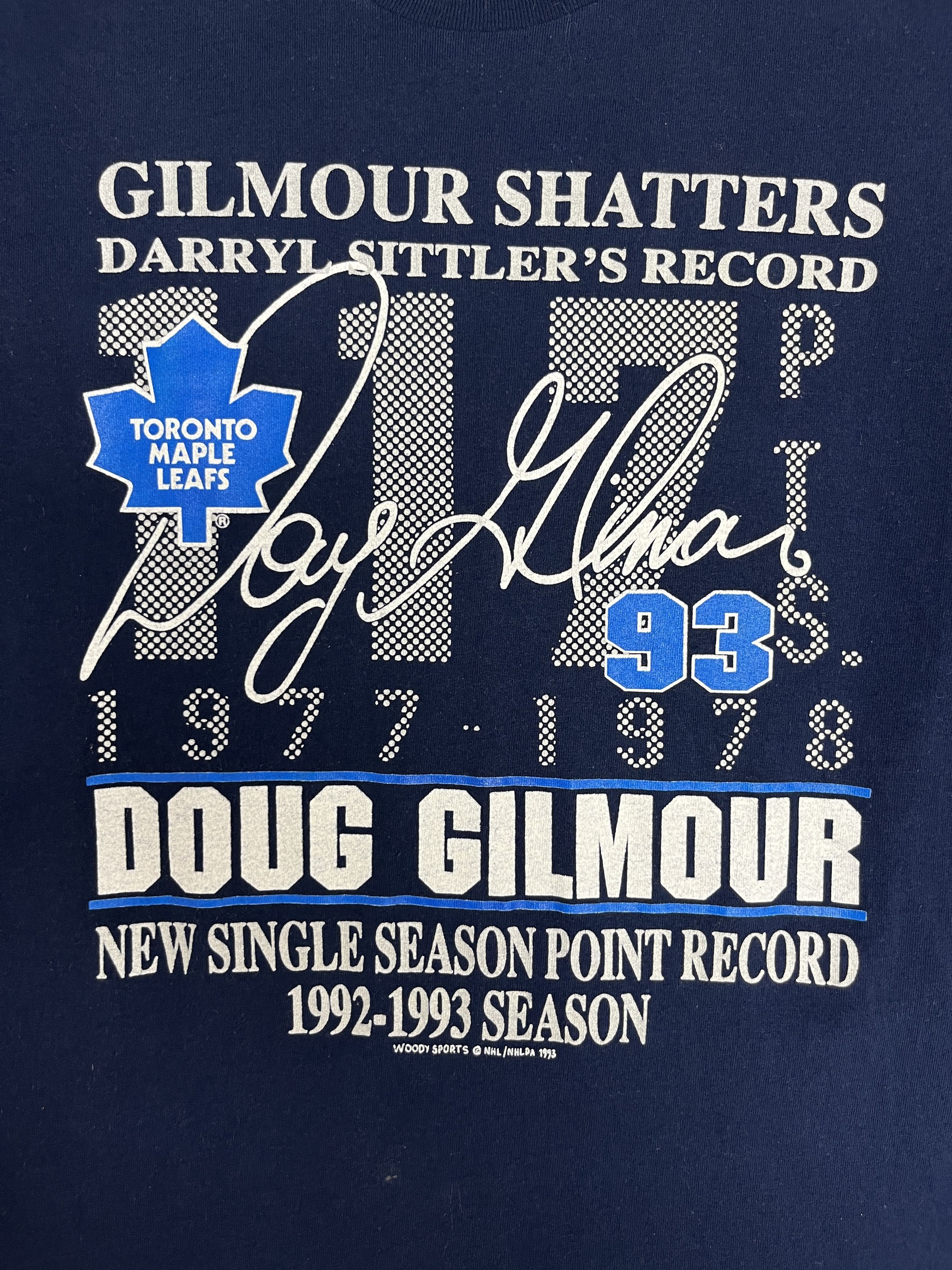 Vintage Toronto Maple Leafs Doug Gilmour Vintage Blue T-Shirt Tee Size US M / EU 48-50 / 2 - 2 Thumbnail