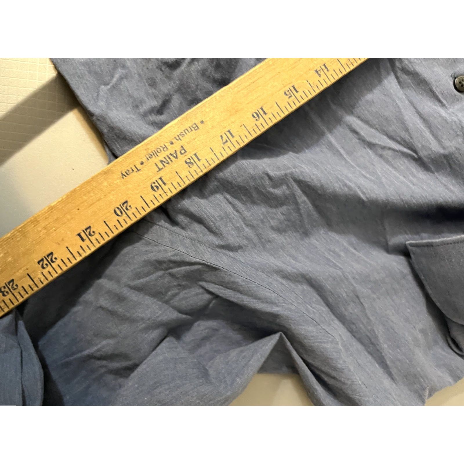 Express Express 1MX Extra Slim Fit Solid Dress Shirt Adult Large Blue Business Casual Mens Size 42R - 5 Thumbnail