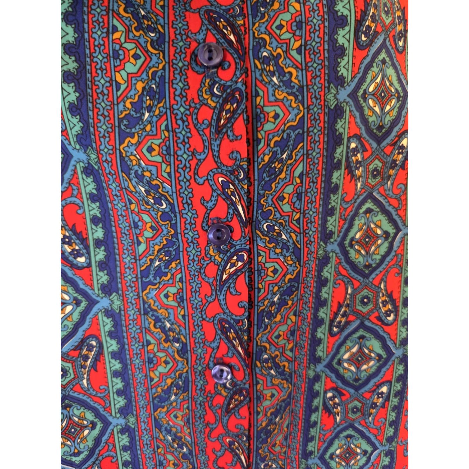Vintage VINTAGE Arabella Blake Paisley Geometric Print Button Up Shirt 14 Mens Size XL / US 12-14 / IT 48-50 - 3 Thumbnail