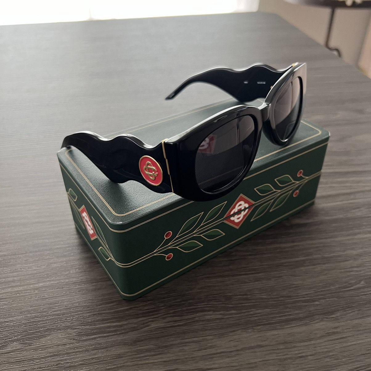 Casablanca Casablanca oval wave sunglasses unisex black and gold Size ONE SIZE - 1 Thumbnail