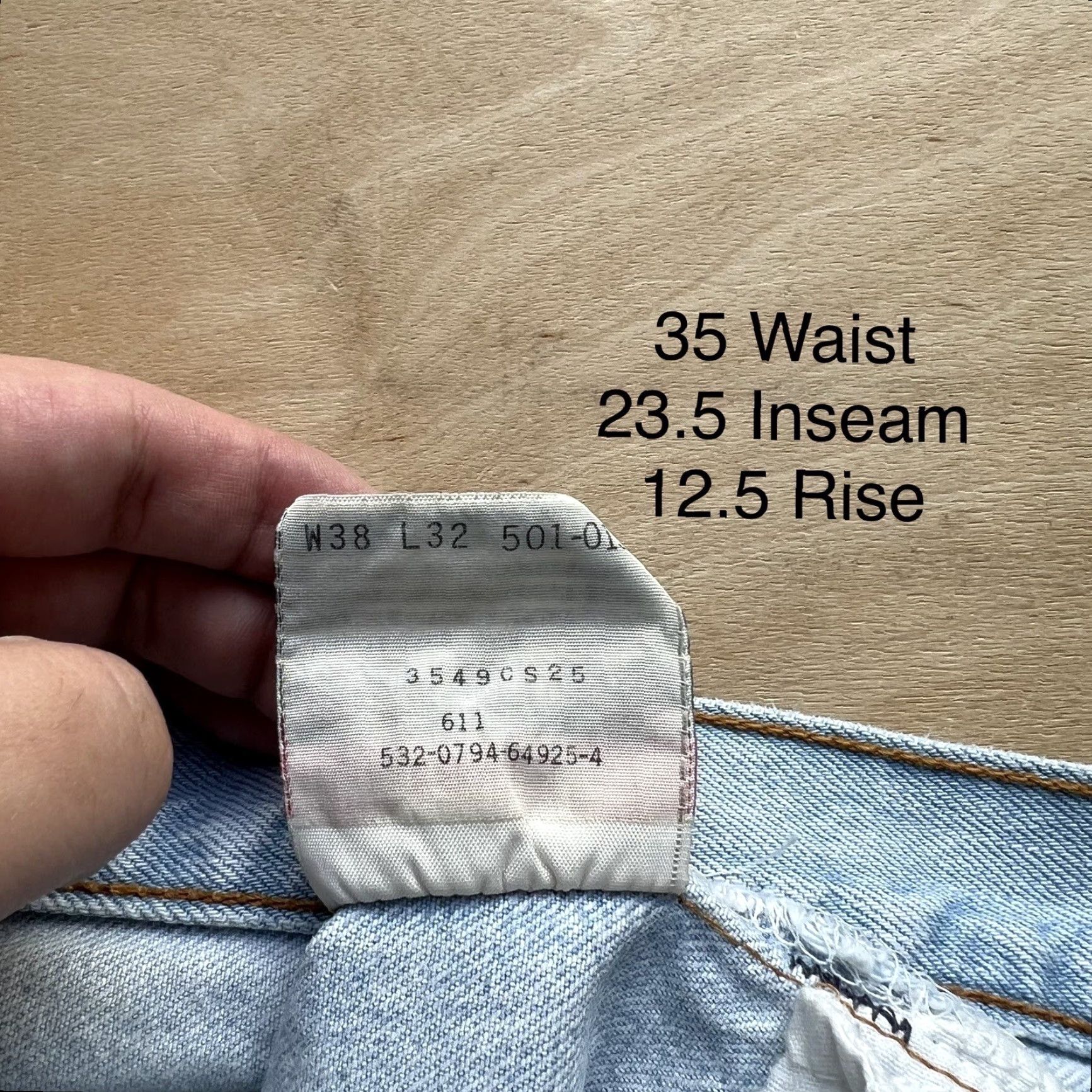 Levi's VINTAGE Levi's 501 Jeans 35 Blue Light Wash 90s Denim USA Workwear Jeans Mens Size US 35 - 5 Thumbnail